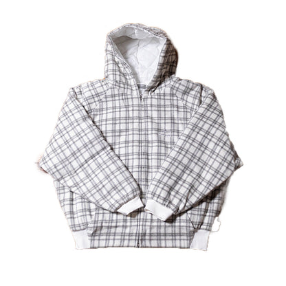 LOCKD Veste Puffer Tartan Blanc