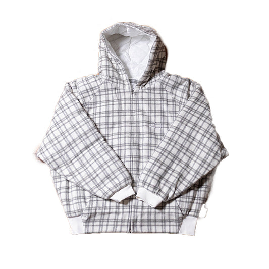 LOCKD Veste Puffer Tartan Blanc
