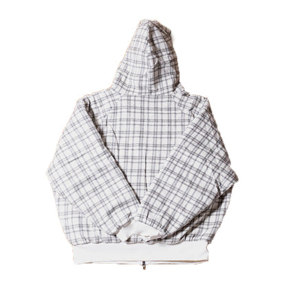 LOCKD Veste Puffer Tartan Blanc