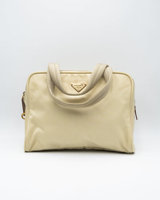 Sac à main - Nylon - Beige