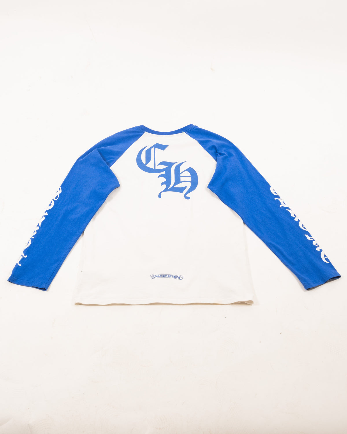 Chrome Hearts T-Shirt - Horseshoe Baseball Tee - White/Blue
