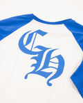 Chrome Hearts T-Shirt - Horseshoe Baseball Tee - White/Blue