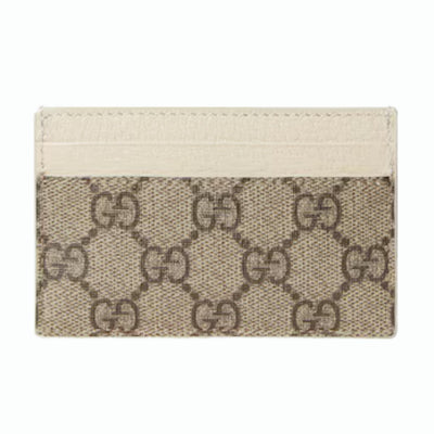 Gucci Porte-carte GG Beige Blanc