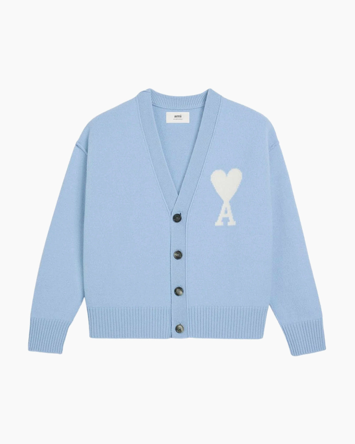 Ami Paris Cardigan Ami de Coeur Blanc Bleu