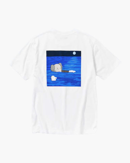 KAWS x Uniqlo Artbook Cover T-Shirt Blanc