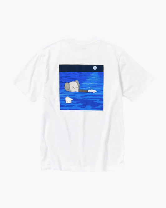 KAWS x Uniqlo Artbook Cover T-Shirt Blanc