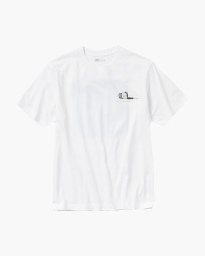 KAWS x Uniqlo Artbook Cover T-Shirt Blanc