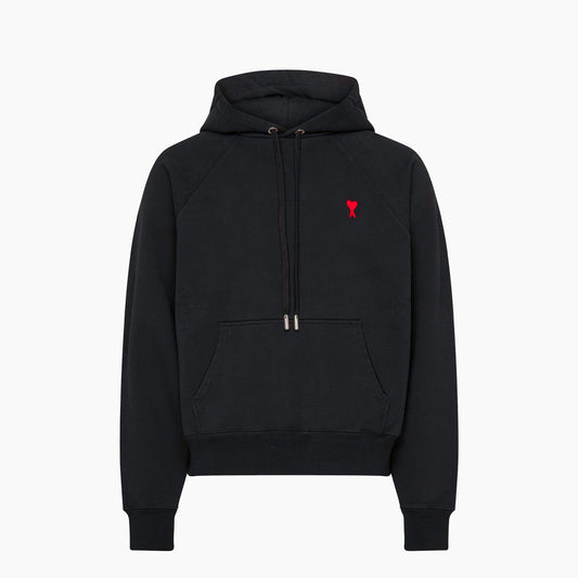 Ami Paris Hoodie Ami de Coeur Rouge Noir