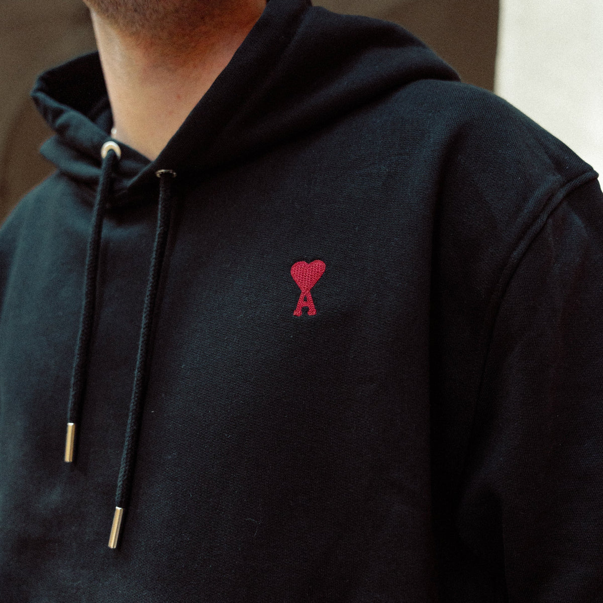 Ami Paris Hoodie Ami de Coeur Rouge Noir