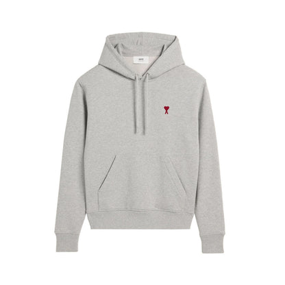 Ami Paris Hoodie Gris Ami de Coeur Rouge