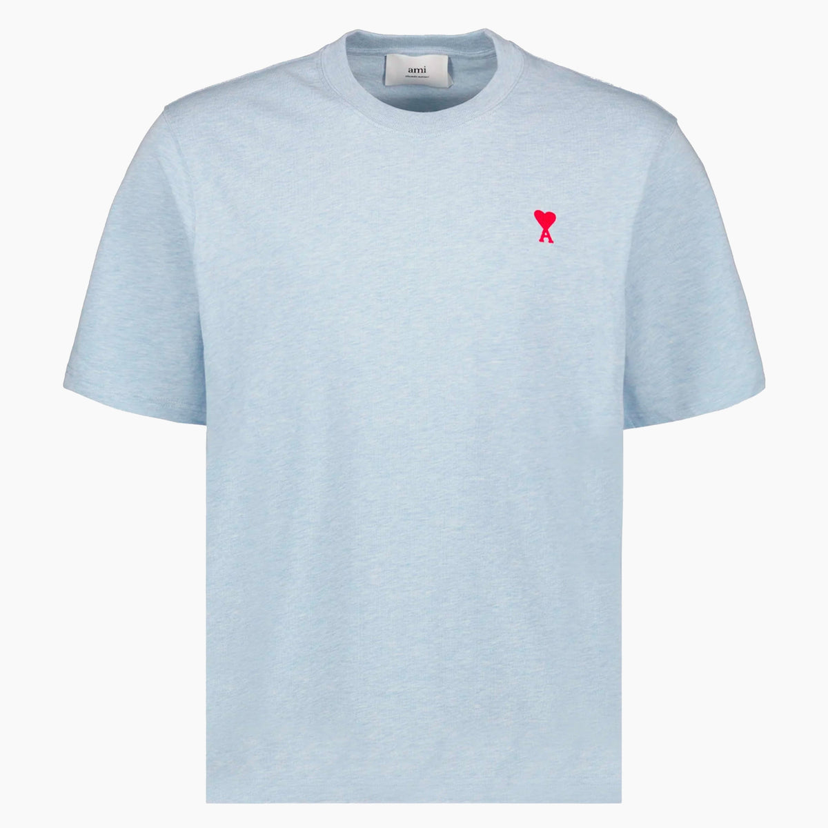 Ami Paris T-Shirt Bleu clair Ami de Coeur Rouge