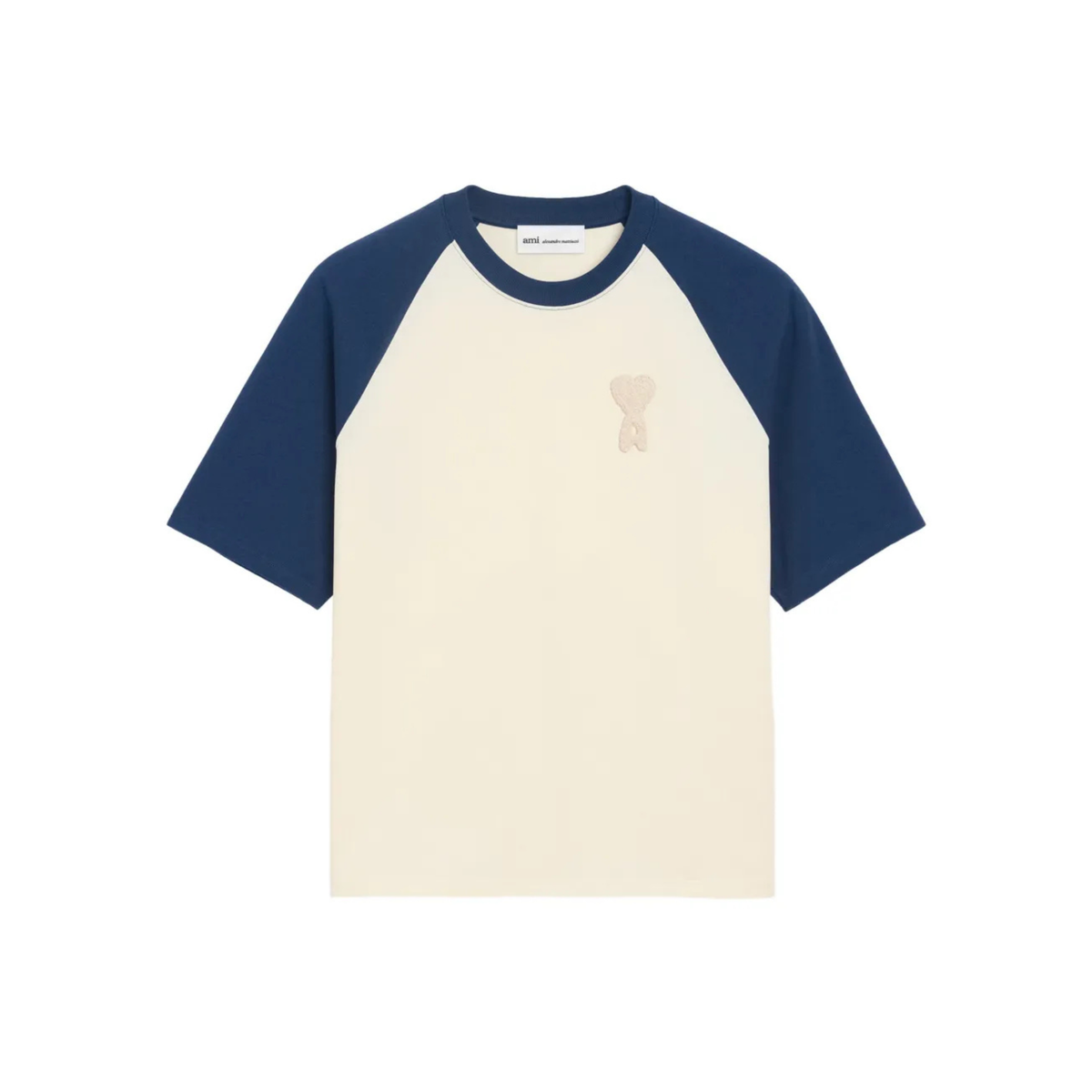 Ami Paris T-shirt Blanc et Bleu logo 3D de coeur