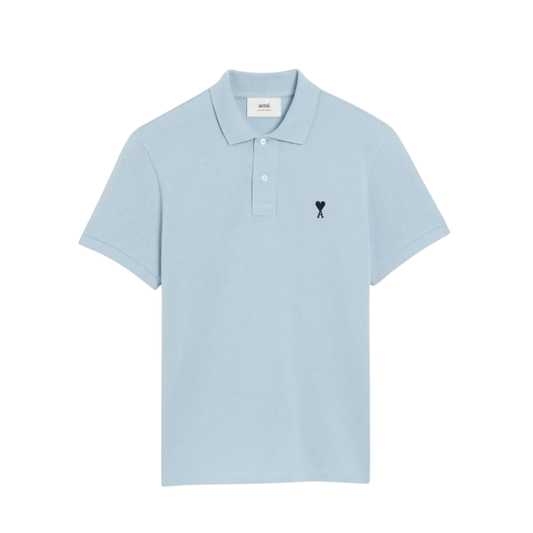 Polo Ami Paris Bleu Ciel De Coeur Noir
