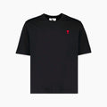 Ami Paris T-shirt Noir Ami de Coeur Rouge