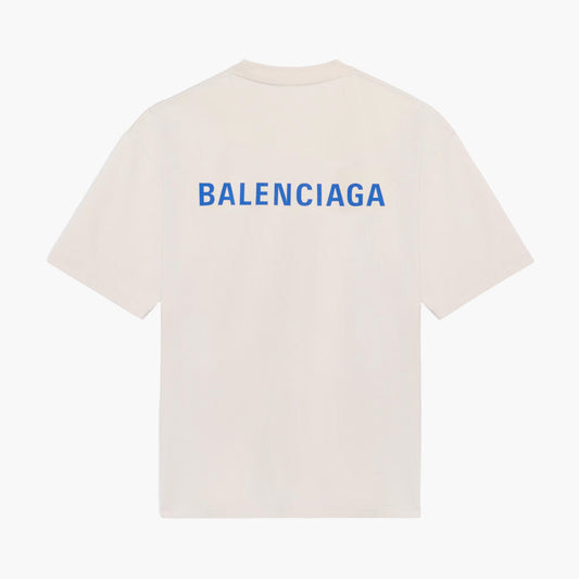 Balenciaga T-Shirt Back Logo Crème