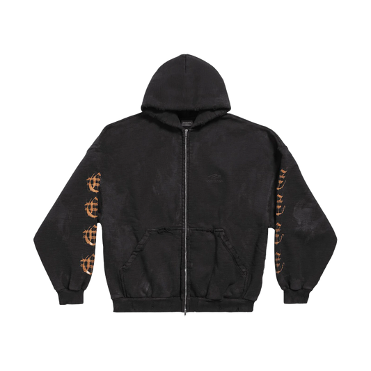 Balenciaga Heavy Metal Outerwear Zip-Up Oversized Hoodie