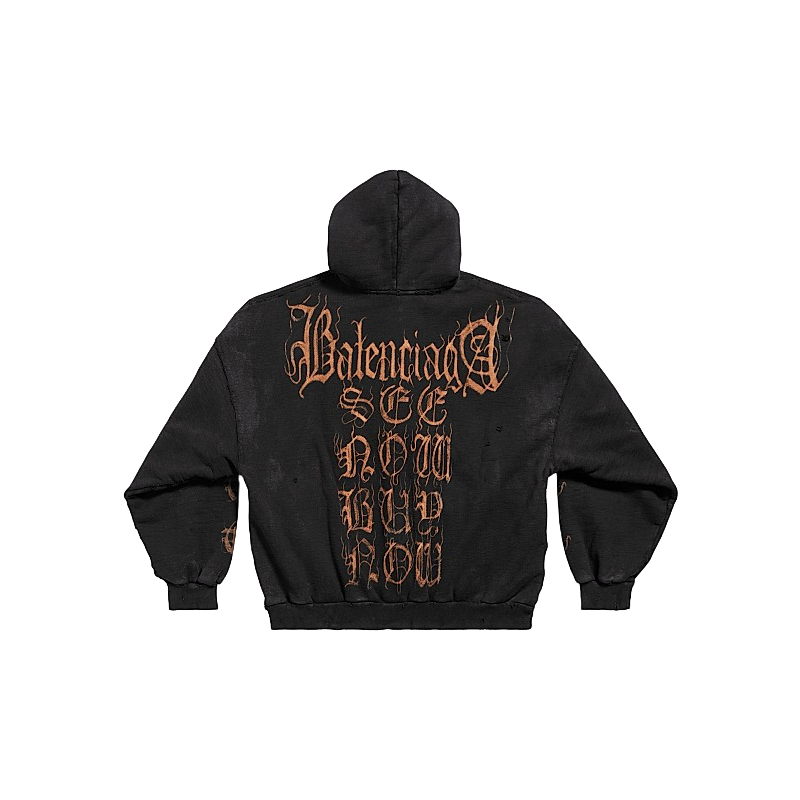 Balenciaga Heavy Metal Outerwear Zip-Up Oversized Hoodie