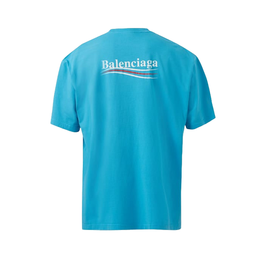 Balenciaga T-Shirt Political Campaign Bleu clair