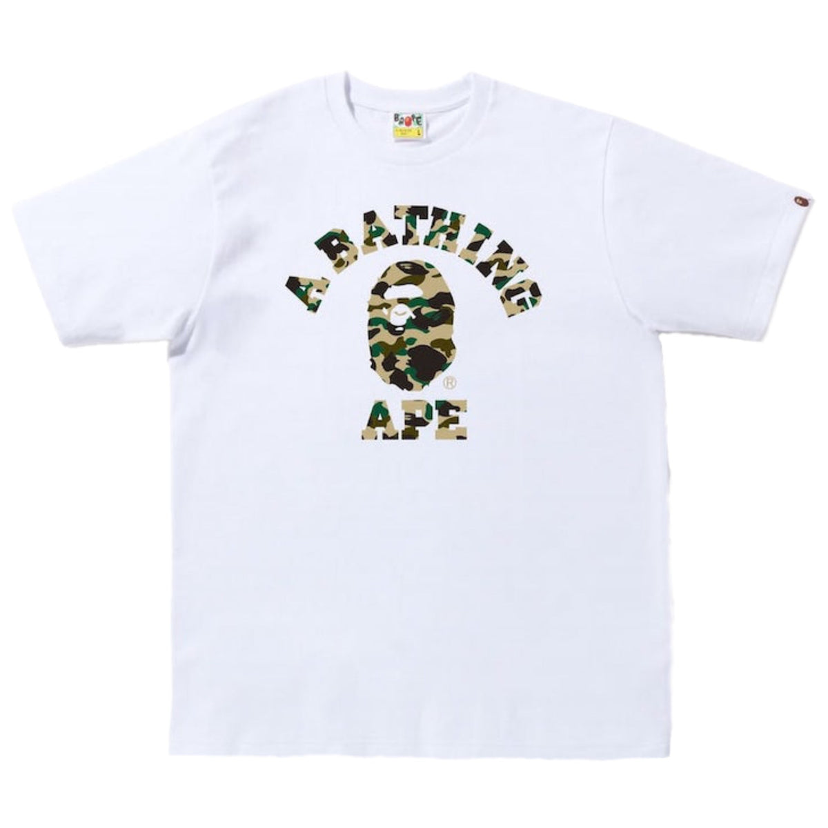 Bape 1st Camo College Relaxed Tee White/Yellow 2021