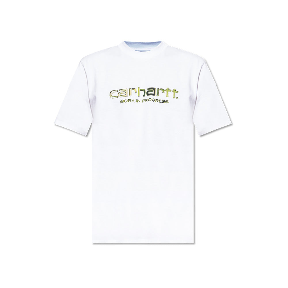 Carharrt T-shirt Solar Chrome Script Blanc