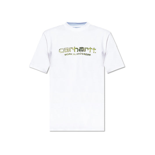 Carharrt T-shirt Solar Chrome Script Blanc