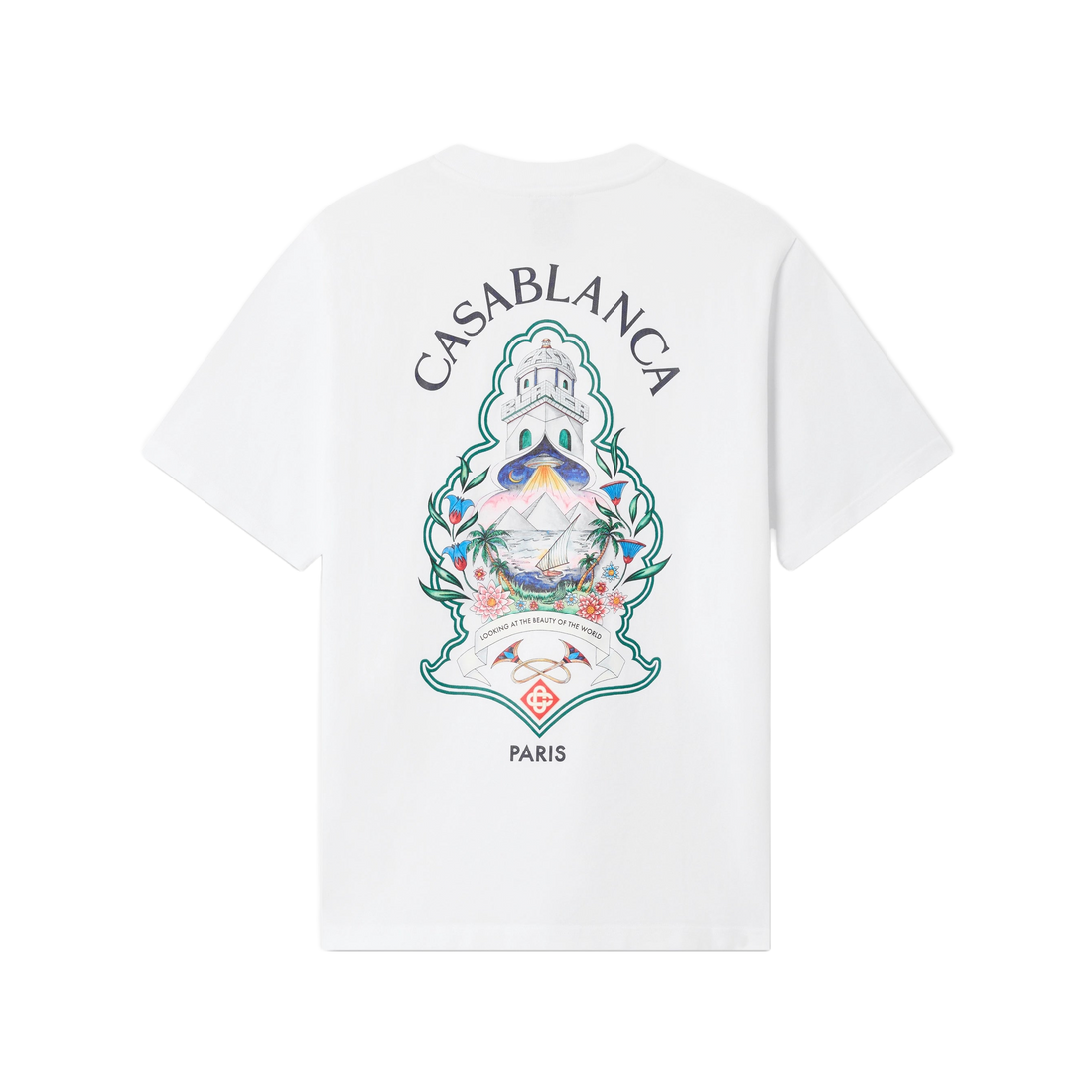 Casablanca T Shirt Hotel Emblem White