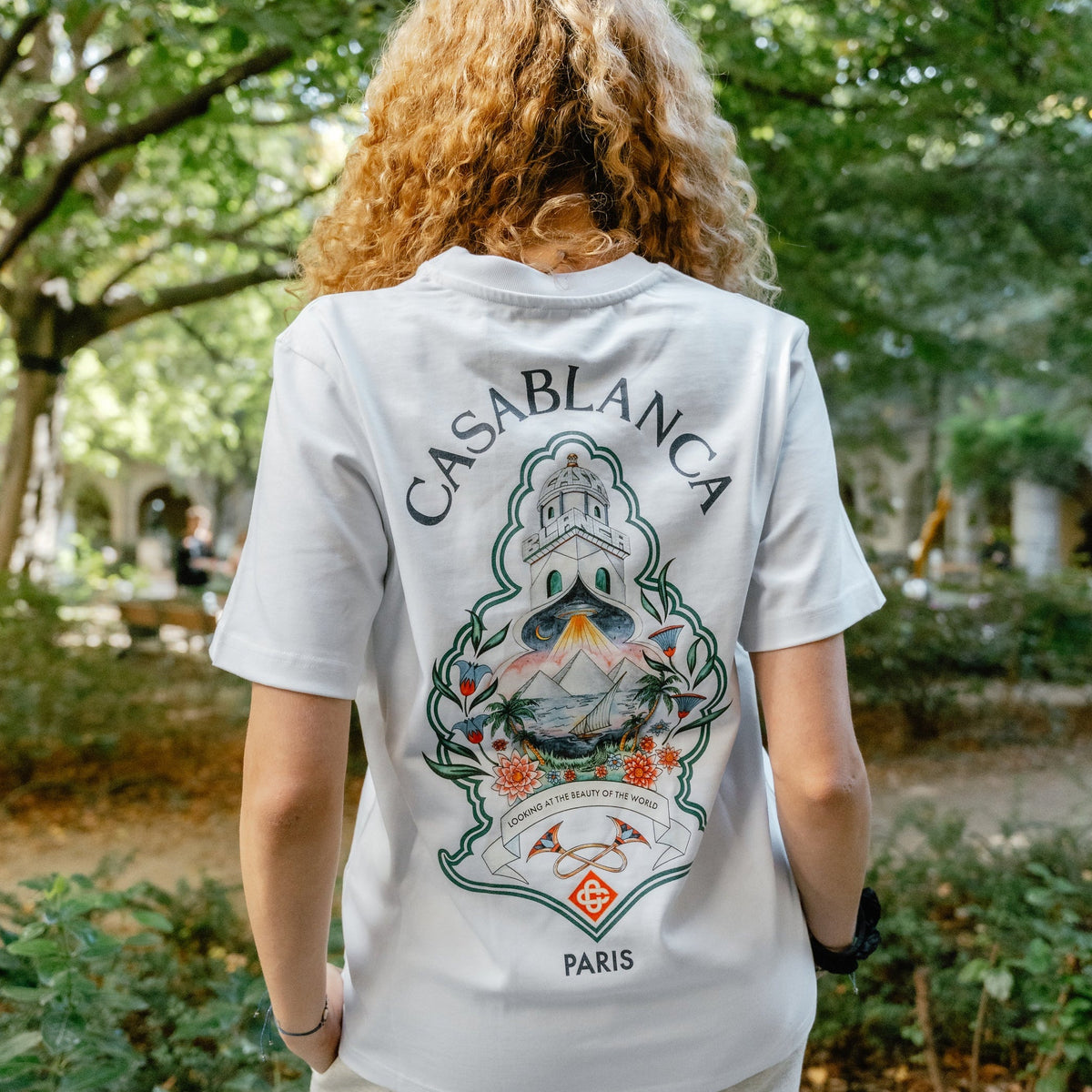 Casablanca T Shirt Hotel Emblem White