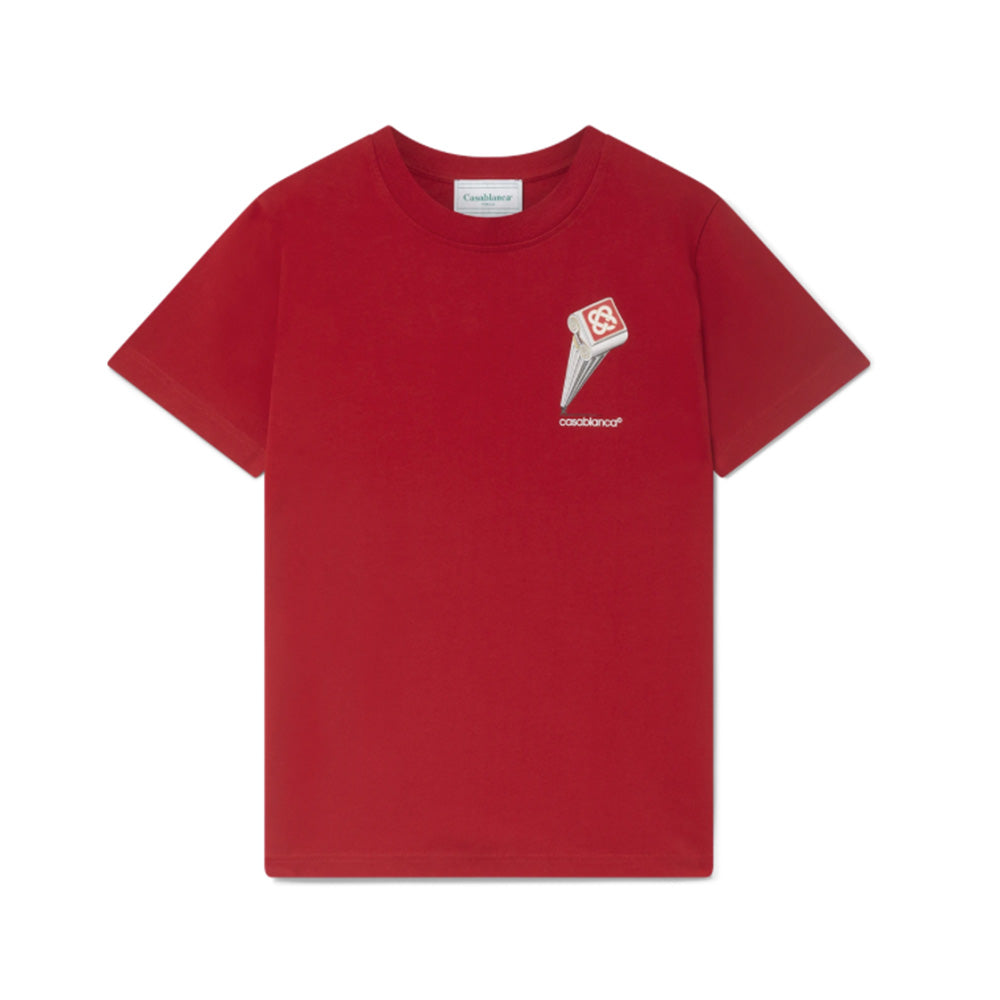 Casablanca T-shirt Leaning Column Rouge