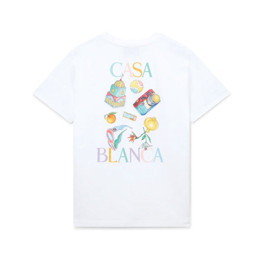 Casablanca T-shirt Objets en Vrac Blanc