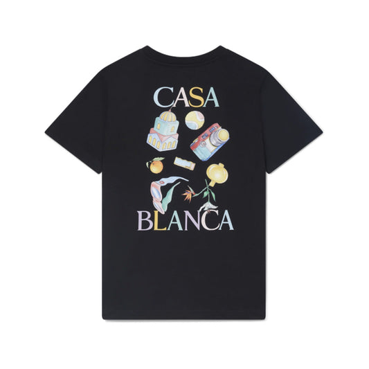 Casablanca T-shirt Objets en Vrac Noir