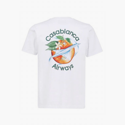 Casablanca T-Shirt Orbite Autour De L'Orange Blanc