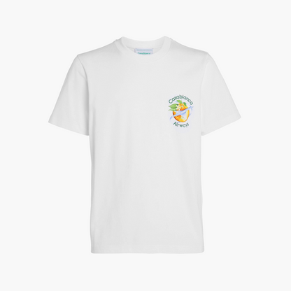 Casablanca T-Shirt Orbite Autour De L'Orange Blanc