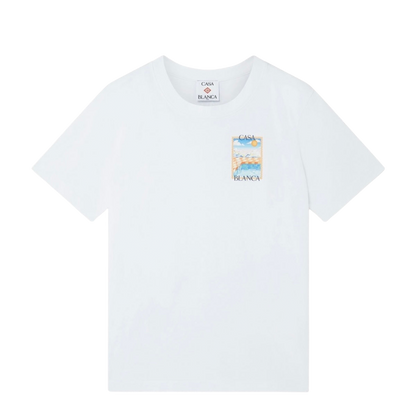 Casablanca T-shirt Surreal Pool Blanc
