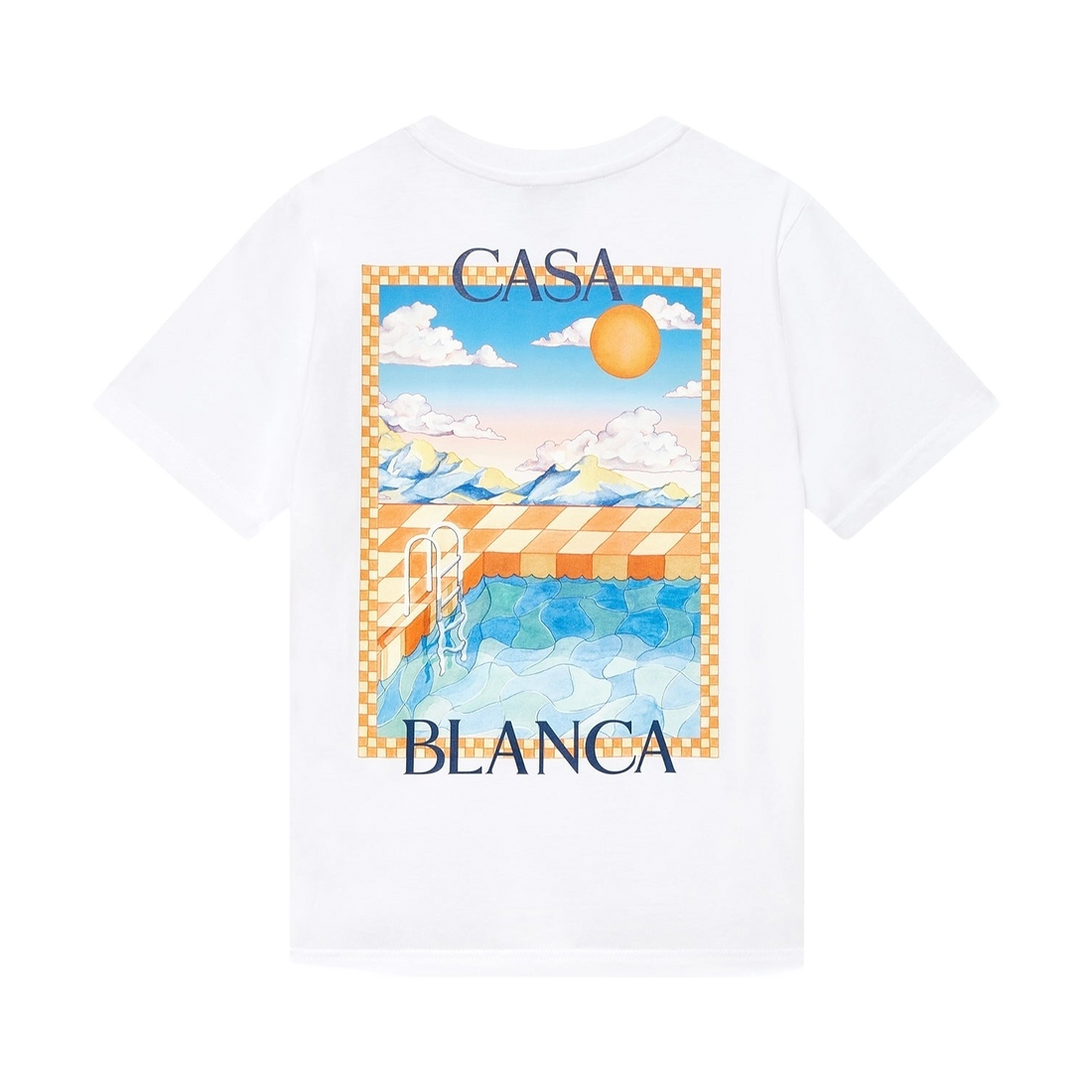 Casablanca T-shirt Surreal Pool Blanc