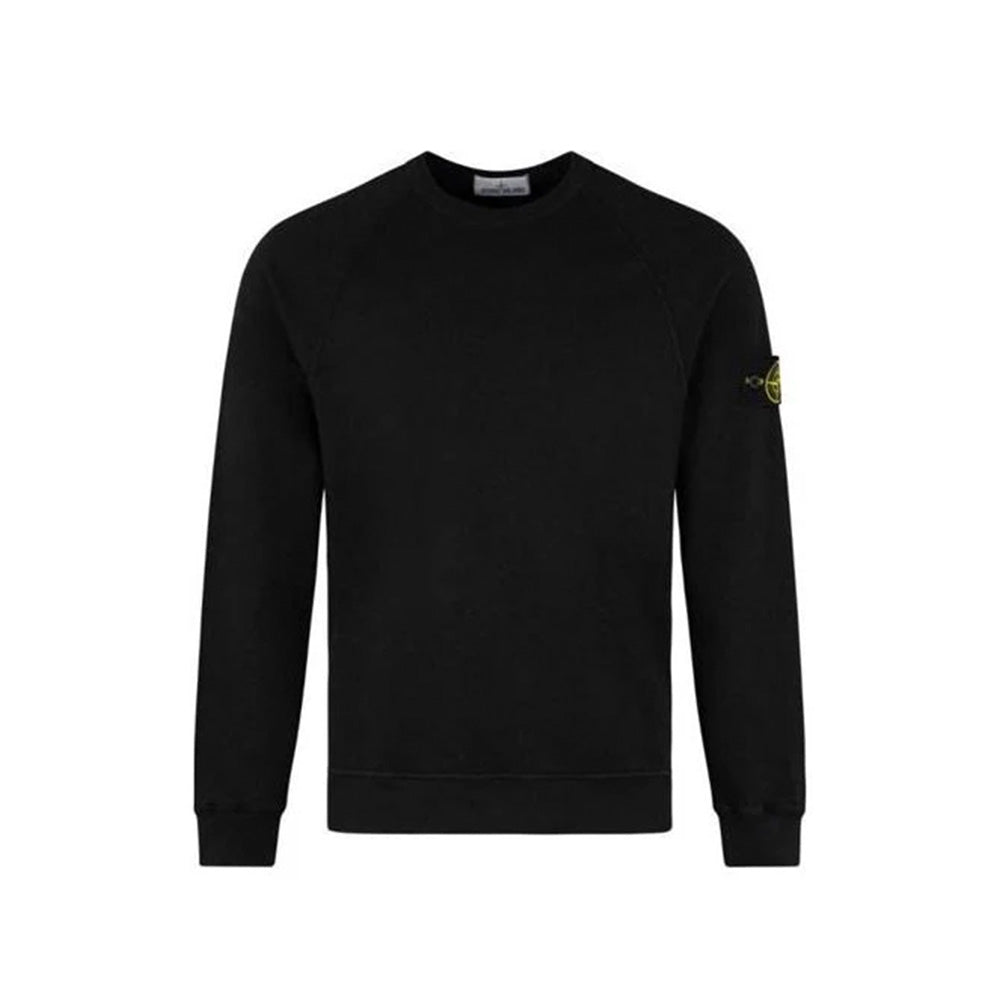 Stone Island Logo Patch Crewneck Sweatshirt Black