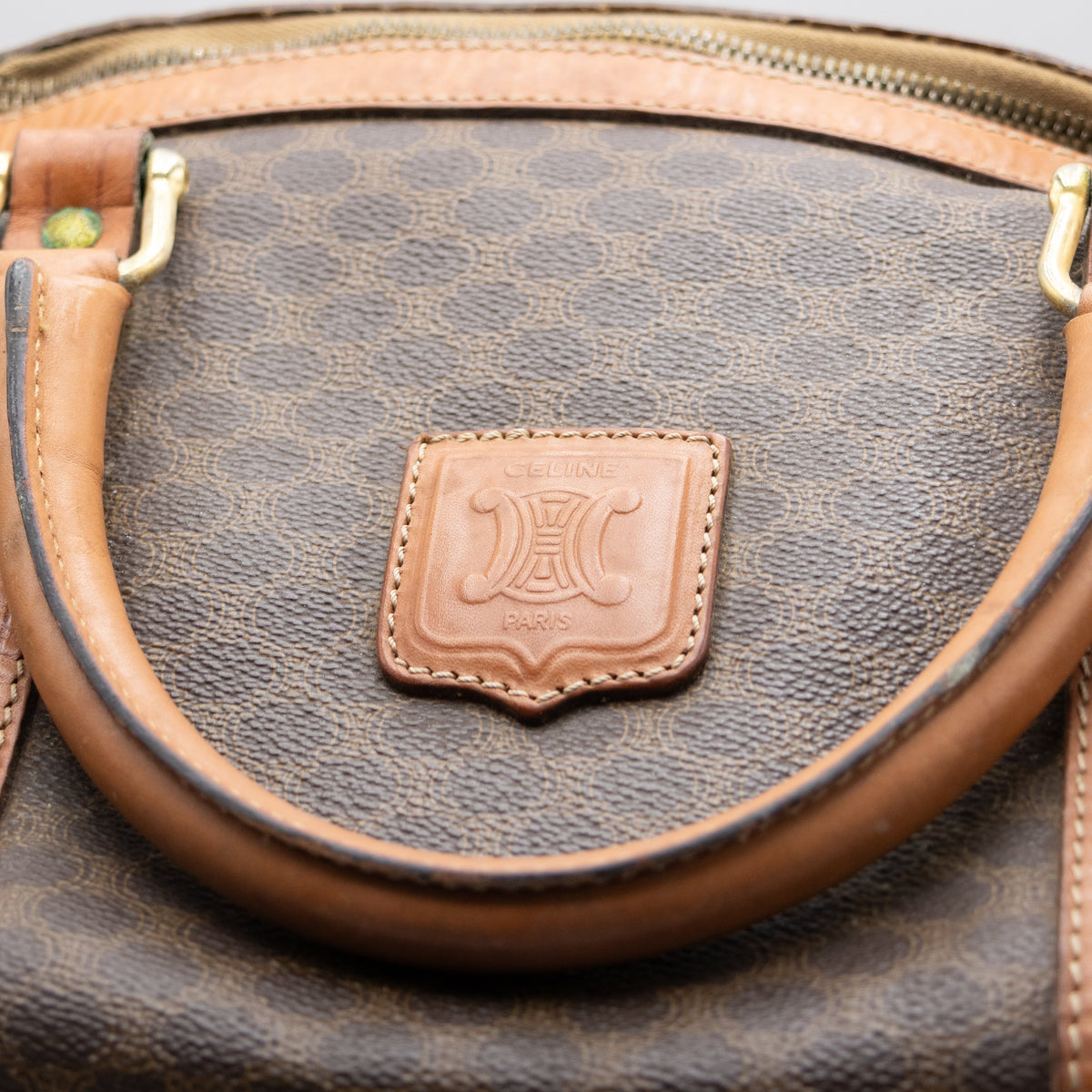 Celine Sac à main Boston Macadam Marron