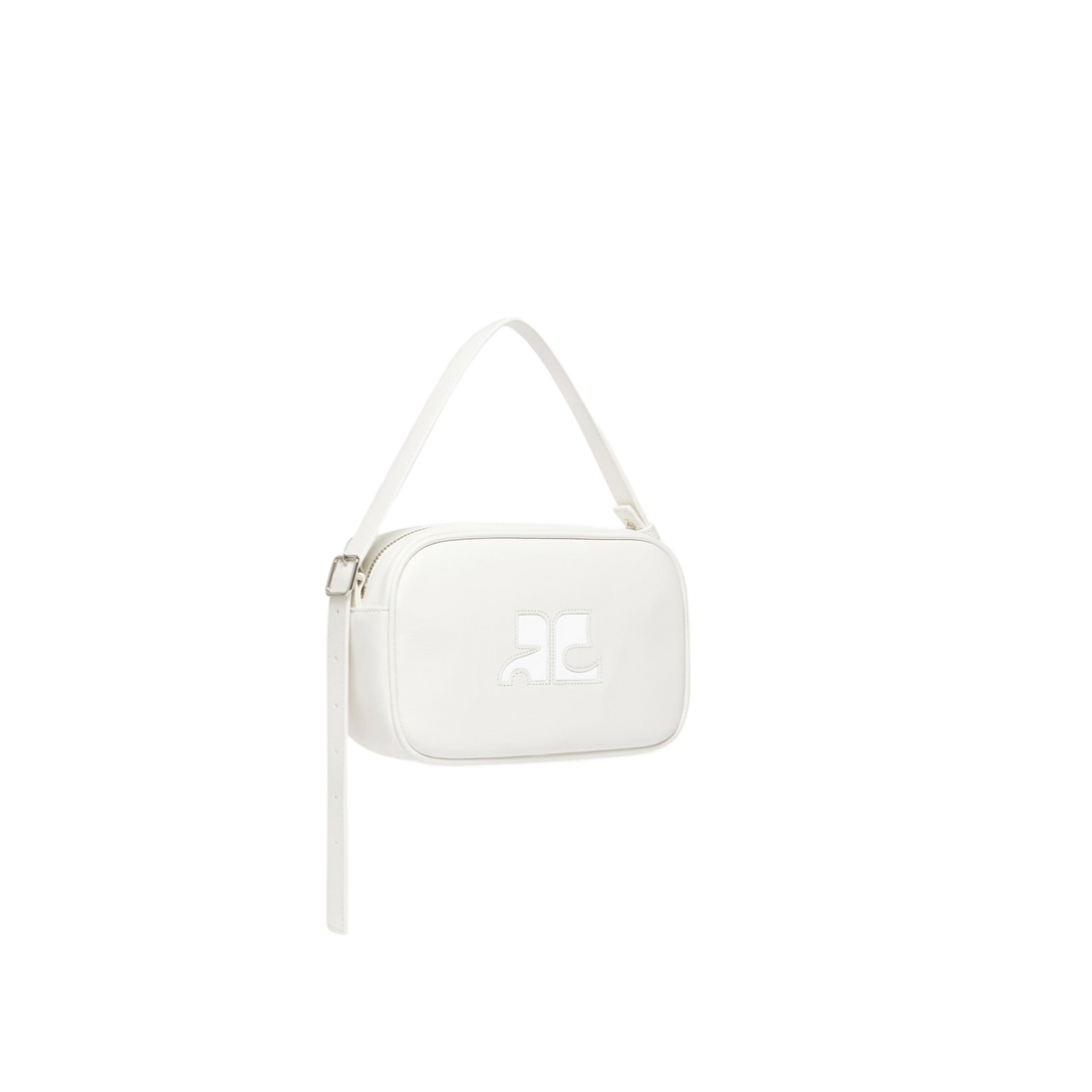 Courrèges Sac Camera Reedition  Blanc Cuir Lisse