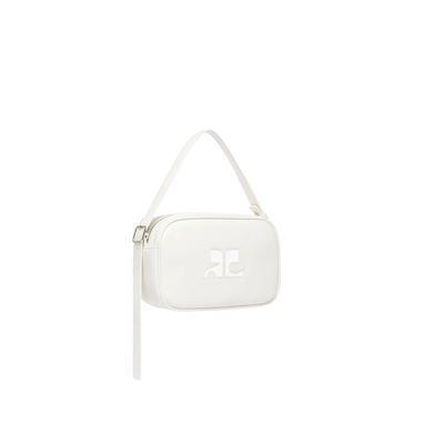 Courrèges Sac Camera Reedition  Blanc Cuir Lisse