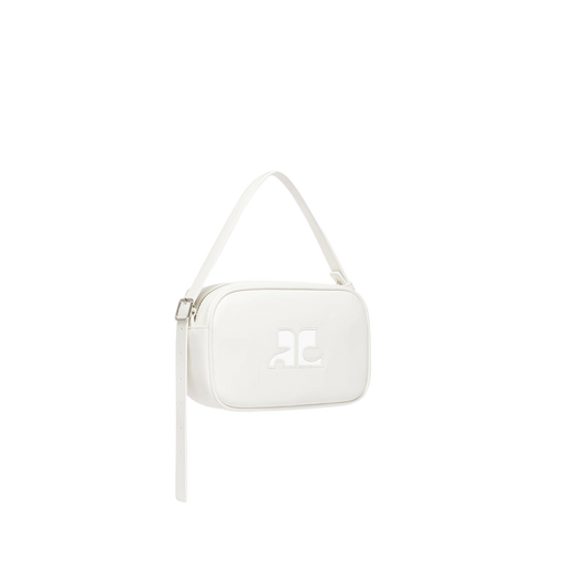 Courrèges Sac Camera Reedition  Blanc Cuir Lisse