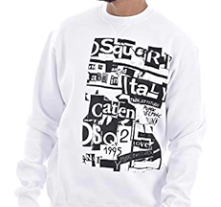 Dsquared Crewneck - Caten Patchwork - White