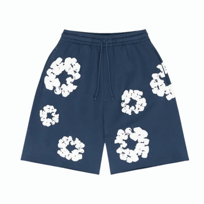 Denim Tears Short The Cotton Wreath Bleu marine
