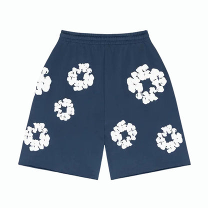 Denim Tears Short The Cotton Wreath Bleu marine