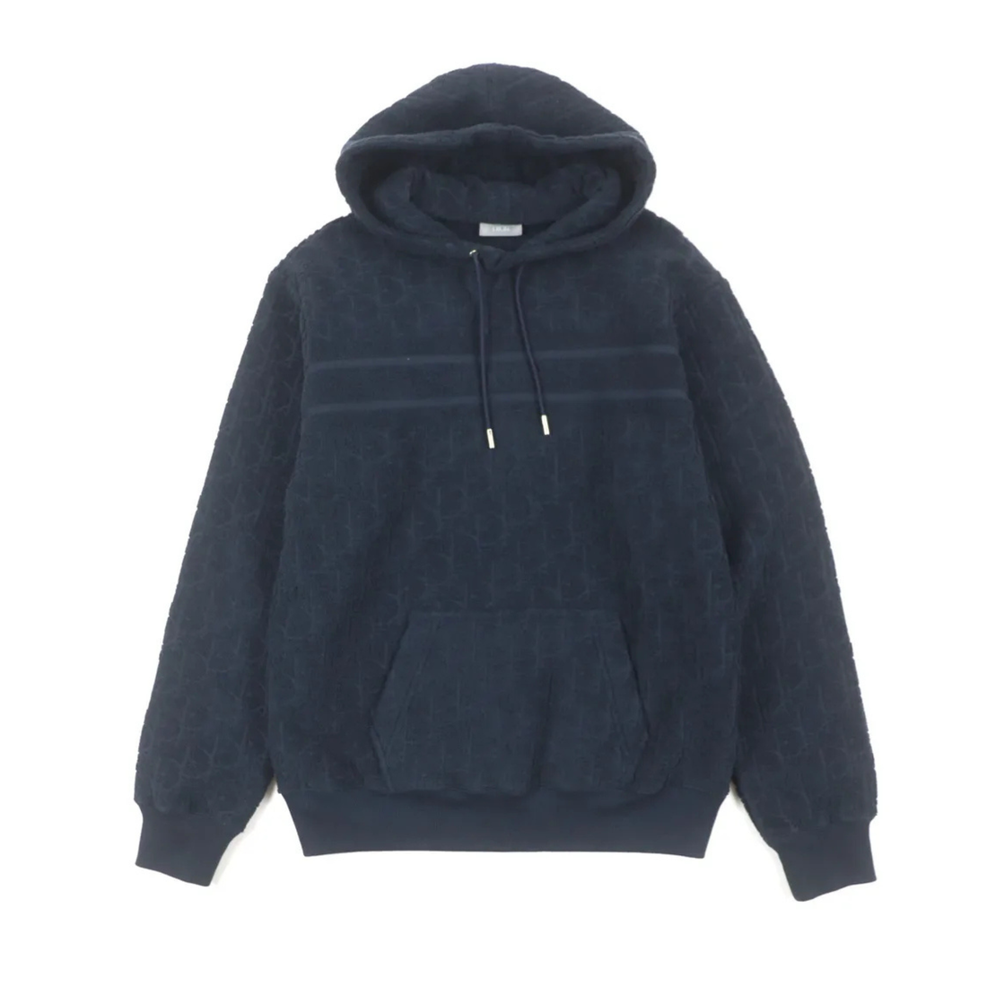 Dior Oblique Terry Cotton Hoodie Navy Blue