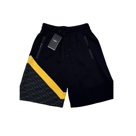 Fendi Short Noir Jaune Monogramme