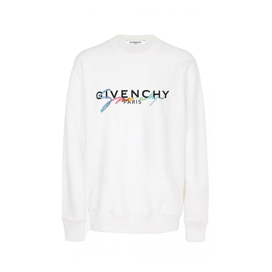 Givenchy Pull Logo Brodé Blanc