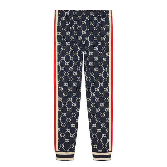 Gucci GG Jacquard Jogging Pant Blue/Ivory