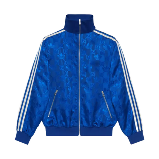 Gucci x adidas GG Trefoil Jacquard Jacket 'Cobalt Blue'