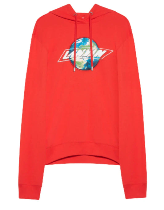 Hoodie - Earth Logo - Red