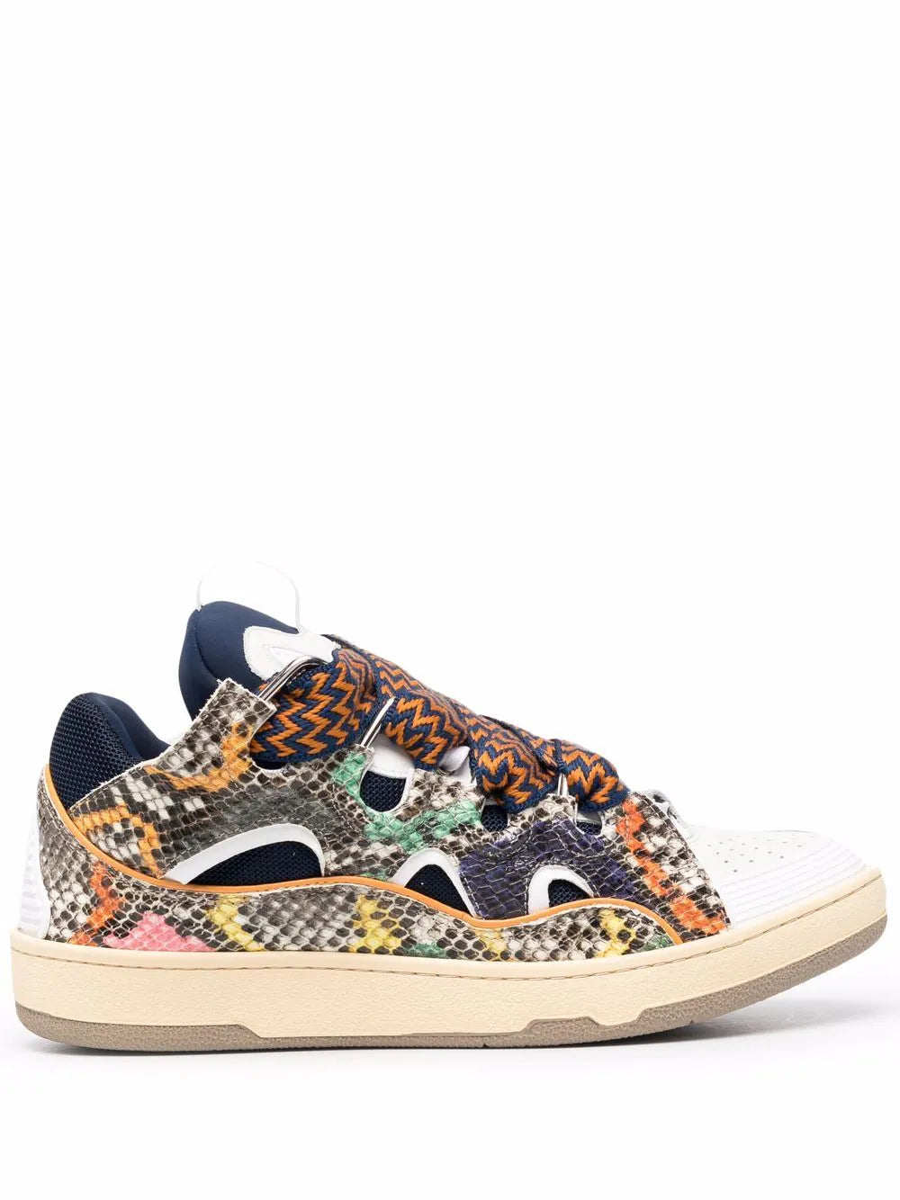 Lanvin Curb Snake-Embossed Leather