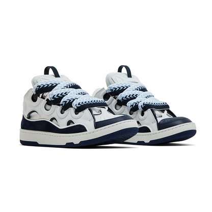 Lanvin Curb Sneakers White Navy Blue